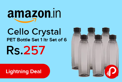 Cello Crystal PET Bottle Set 1 ltr Set of 6