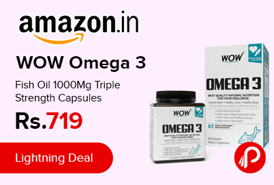 WOW Omega 3 Fish Oil 1000Mg Triple Strength Capsules