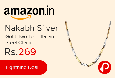 Nakabh Silver Gold Two Tone Italian Steel Chain