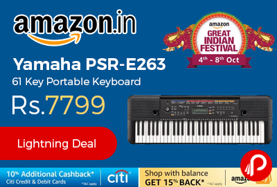Yamaha PSR-E263 61 Key Portable Keyboard at Rs.7799 - Amazon