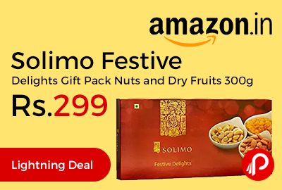 Solimo Festive Delights Gift Pack Nuts and Dry Fruits 300g
