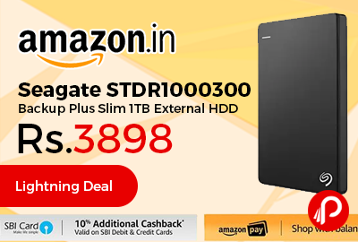 Seagate STDR1000300 Backup Plus Slim 1TB External HDD