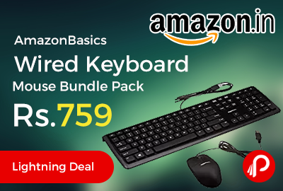 AmazonBasics Wired Keyboard Mouse Bundle