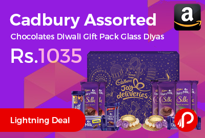 Cadbury Assorted Chocolates Diwali Gift Pack Glass Diyas