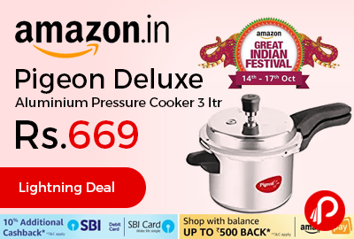 Pigeon Deluxe Aluminium Pressure Cooker 3 ltr