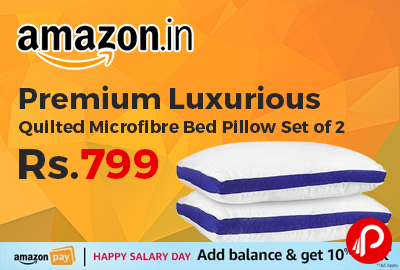 Premium Luxurious Quilted Microfibre Bed Pillow
