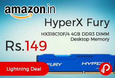HyperX Fury HX318C10F/4 4GB DDR3 DIMM Desktop Memory
