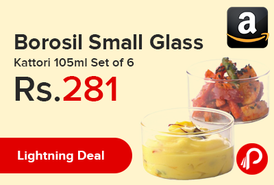 Borosil Small Glass Kattori 105ml Set of 6