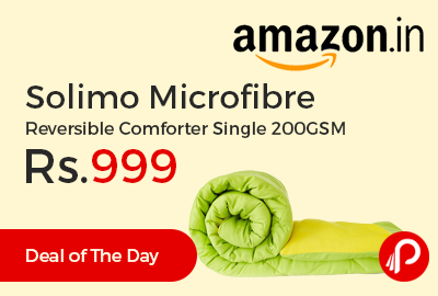 Solimo Microfibre Reversible Comforter Single 200GSM