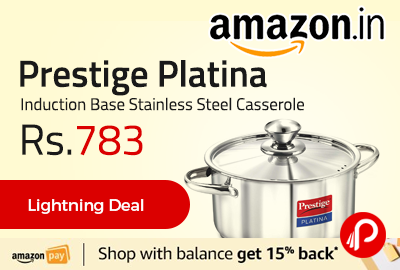 Prestige Platina Induction Base Stainless Steel Casserole