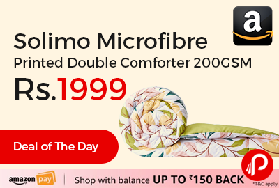 Solimo Microfibre Printed Double Comforter 200GSM