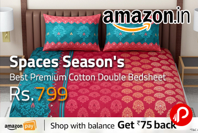 Spaces Season's Best Premium Cotton Double Bedsheet