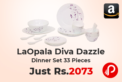 LaOpala Diva Dazzle Dinner Set 33 Pieces just Rs.2073 - Amazon