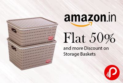 Flat 50% and More Discount on Storage Baskets- Amazon