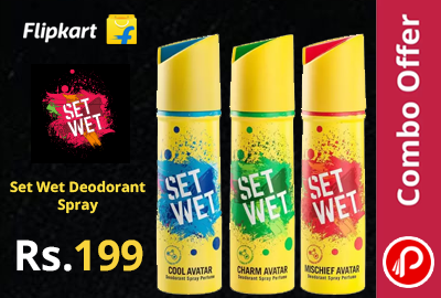 Set Wet Deodorant Spray Combo @ 199 - Flipkart