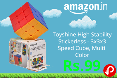 Toyshine High Stability Stickerless - 3x3x3 Speed Cube, Multi Color @ 99 - Amazon India