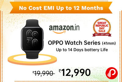 OPPO Watch 41MM WiFi (Black) @ 12,990 - Amazon India
