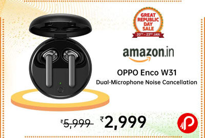 OPPO ENCO W31 True Wireless Earphone (Black) @ 2,999 - Amazon India