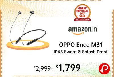 OPPO ENCO M31 Wireless in-Ear Bluetooth Earphones with Mic (Green) @ 1,799 - Amazon India