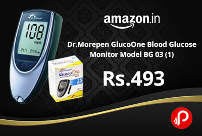 Dr.Morepen GlucoOne Blood Glucose Monitor Model BG 03 (1) @ 493 - Amazon India