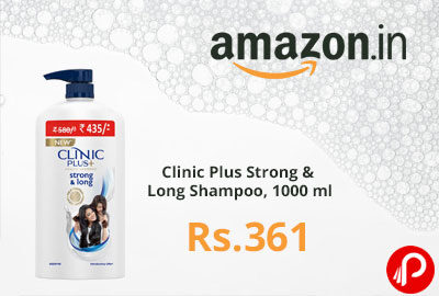 Clinic Plus Strong & Long Shampoo, 1000 ml @ 361 - Amazon India