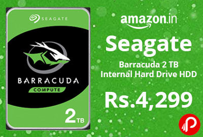 Seagate Barracuda 2 TB Internal Hard Drive HDD @ 4,299 - Amazon India