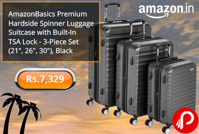 AmazonBasics Suitcase - 3-Piece Set (21", 26", 30") @ 7,329 - Amazon India