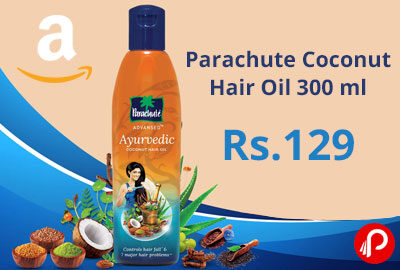 Parachute Coconut Hair Oil 300 ml @ 129 - Amazon India