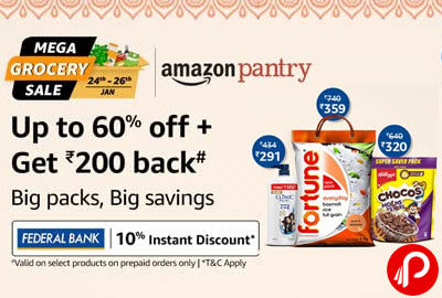Up to 60% off + Get 200 back - Super Saver Offer - Amazon Pantry