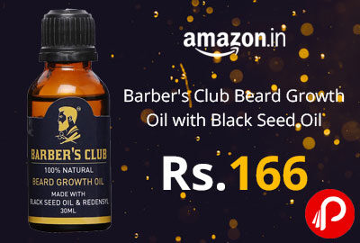 Barber's Club Beard Growth Oil with Black Seed Oil - 30 ml at 166 - Amazon India