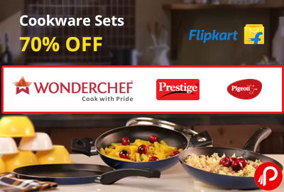 Cookware Sets 70% OFF - Wonderchef, Prestige, Pigeon - Flipkart