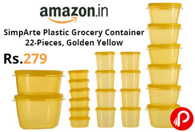 SimpArte Plastic Grocery Container, 22-Pieces @ 279 - Amazon India