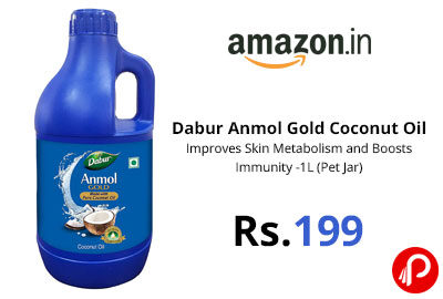 Dabur Anmol Gold 100% Pure Coconut Oil @ 199 - Amazon india