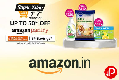 Super Value Day 1 - 7 February - UPTO 50% OFF - Amazon Pantry