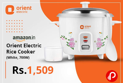 Orient Electric Easycook 1.8 litres Automatic Rice Cooker (White, 700W) @ 1,509 - Amazon India