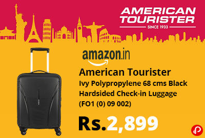 American Tourister 68 cms Black Luggage @ 2,899 - Amazon India