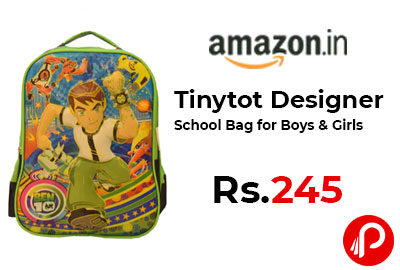 Tinytot Designer School Bag for Boys & Girls @ 245 - Amazon India