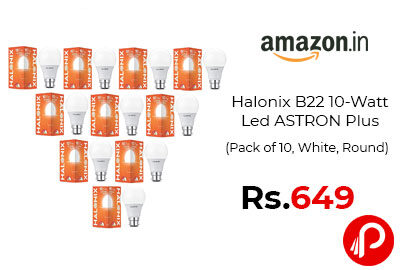 Halonix B22 10-Watt Led ASTRON Plus (Pack of 10) @ 649 - Amazon India