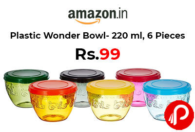 Plastic Wonder Bowl 6 Pieces @ 99 - Amazon India