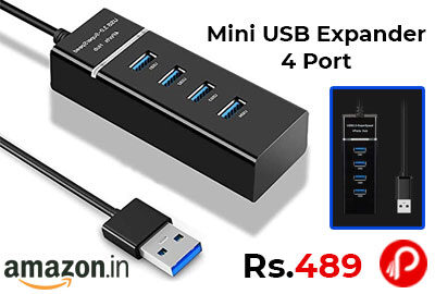 Portable Mini USB Expander 4 Port @ 489 - Amazon India