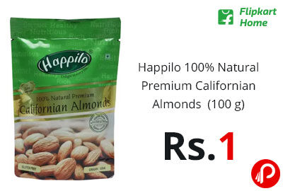 Happilo 100% Natural Premium Californian Almonds (100 g) @ 1 - Flipkart Home