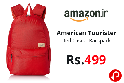 American Tourister Copa 23 Ltrs Red Casual Backpack @ 499 - Amazon India
