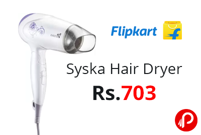 Syska Trendsetter HD1615 Hair Dryer @ 703 - Flipkart