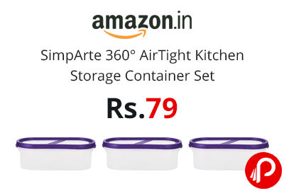 SimpArte 360° AirTight Kitchen Storage Container Set @ 79 - Amazon India