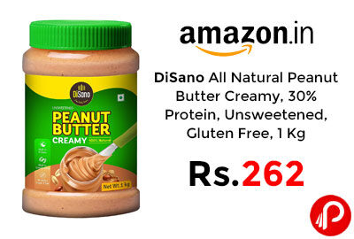 DiSano All Natural Peanut Butter 1KG @ 262 - Amazon India