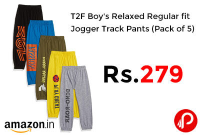 Boy's Jogger Track Pants (Pack of 5) @ 279 - Amazon India