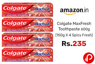 Colgate MaxFresh Toothpaste 600g, 150g X 4 Pack - Amazon India