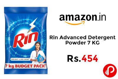 Rin Advanced Detergent Powder 7KG @ 454 - Amazon India