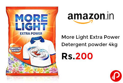 More Light Extra Power Detergent powder 4kg @ 200 - Amazon India