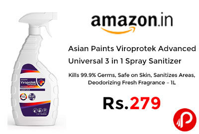 Asian Paints Viroprotek Advanced Universal 3 in 1 Spray Sanitizer @ 279 - Amazon India